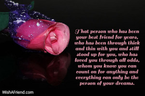 ... best friend for years who has been through thick and thin with you and