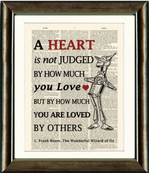 Wizard of Oz Tin Man Heart Quote vintage book by PixelArtPrints, $10 ...