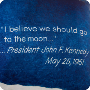 Kennedy quote 1961 apollo moon cushion vintage