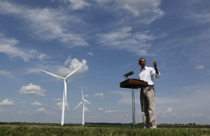 President Obama talks to the media on the Heil Family Farm in ...