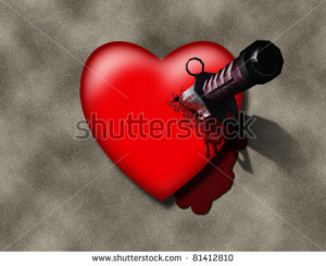 Stabbed Heart Stabbed heart - stock photo