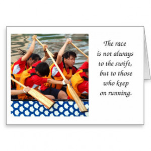 Female Dragon Boat Race Rowers with Quote Greeting Card