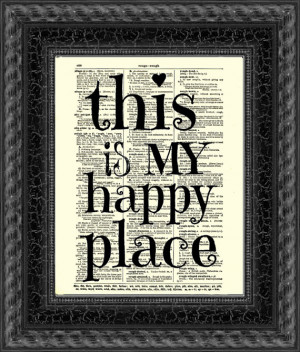 This is My Happy Place Quote Dictionary Print, Dictionary Art, Book ...