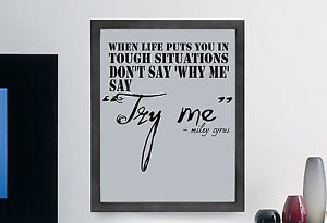 Miley-Cyrus-Inspirational-Quote-Poster-Print-Illustration-Wall-Art-Try ...