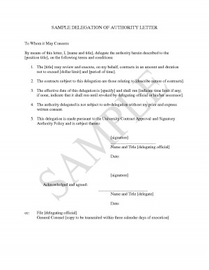 Sample Delegation Of Authority Letter Doc picture