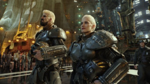 Still of Robert Maillet and Heather Doerksen in Pacific Rim (2013)