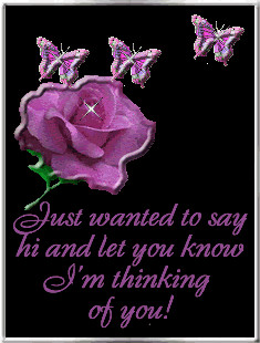 Thinking of You - Purple Rose and Butterflies - Glitter picture by ...