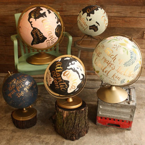 Handpainted Globes from One Canoe Two