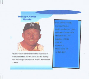 Mickey Mantle t-shirt design created by class 6-107