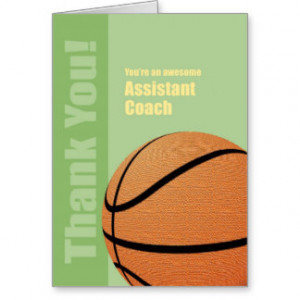 Thank You Assistant Basketball Coach Greeting card