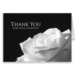 Sympathy Memorial Thank You Note Card -- Rose