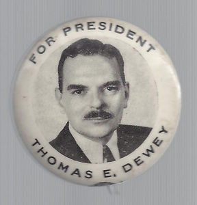 1948 THOMAS DEWEY 1 3 4 PICTURE CAMPAIGN BUTTON