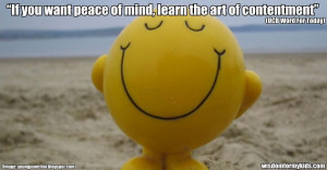 Inspirational quote on peace and contentment