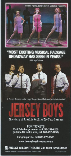 Details about JERSEY BOYS Playbill OPENING NIGHT+ color ad flyers John ...