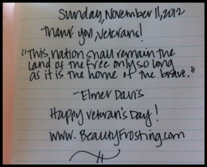 Quote Book: Sunday, 11/11/12 – Thank you, Veterans!