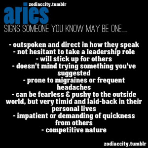 signs that someone you know may be an aries