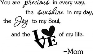 ... Love Of My Life. Mom Cute Baby Nursery Inspirational Wall Art Sayings