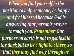 Being a light to others inspirational quote