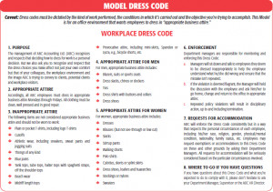 ... dress code or personal appearance policy under 7 conditions