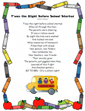 poems about school days