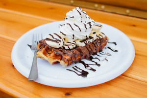 ... bananas, homemade coconut drizzle, whipped cream and chocolate sauce
