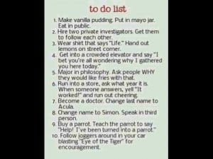 funny crazy to do list humor life picture image prank