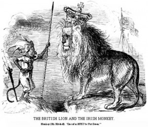 ... The simian negroid Irish depicted in English and American cartoons