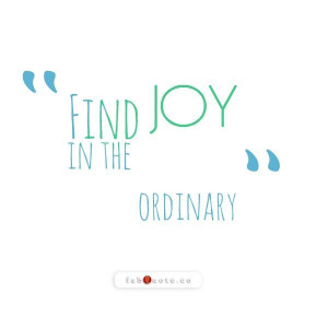 Find joy in the ordinary quote