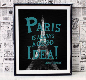 Eiffel Tower & Pais Quote Travel Print Art by 8RedFishCreative, $28.00