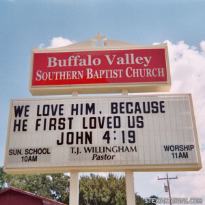 Church Sign for Buffalo Valley Southern Baptist - Photo #2009