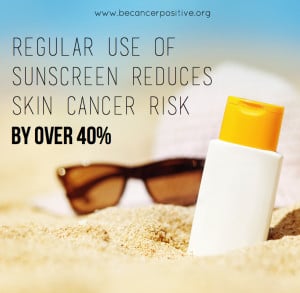 Regular use of sunscreen greatly reduces risk of skin cancer. Before ...