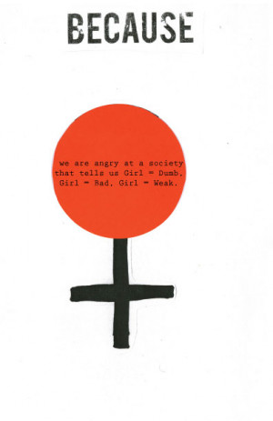 image: cover of a senior thesis on riot grrl. Top of the page in ...