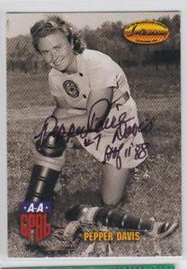 1993 TED WILLIAMS PEPPER DAVIS AUTOGRAPH CARD AAGPBL LEAGUE OF THEIR