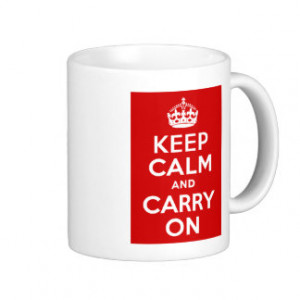 Red Keep Calm and Carry On Classic White Coffee Mug