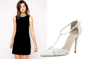 what color shoe to wear with a black and white dress
