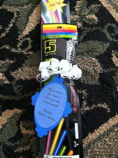 ... gift for YW camp. Glow sticks with a quote from President Monson