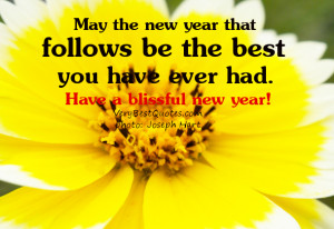 New Year wishes - May the new year that follows be the best you have ...