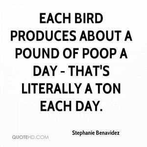 Each bird produces about a pound of poop a day - that's literally a ...