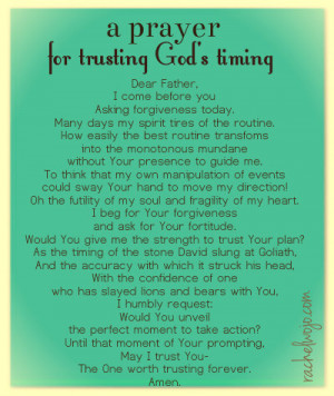 Prayer For Trusting God's Timing - RachelWojo.com