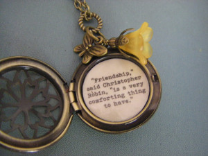 Friendship Locket Necklace Pooh Christopher Robin quote locket ...