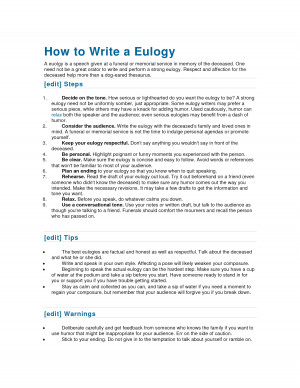 How to Write a Eulogy by lhg40186