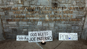 Penn State fans' messages are placed under a Joe Paterno quote after ...