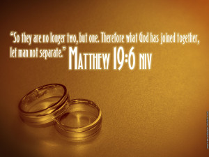 ... but one. Therefore what God has joined together, let man not separate
