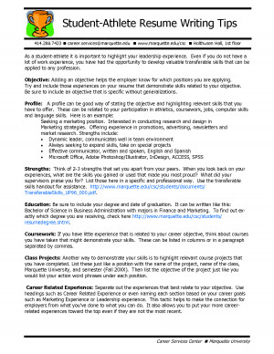 Student-Athlete Resume Writing Tips by jox66113