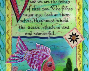 Baha'i Quote Collage Fish Art P rint ...