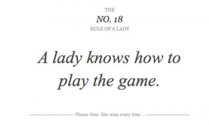 funny, game, great, lady, rule, rule of a lady, typography