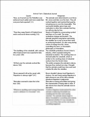 Dialectical Journal Example