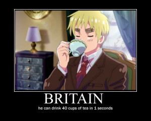 Hetalia bitain drinking tea