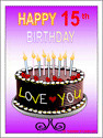 Animated Birthday Wishes For Daughter Happy 15th birthday wishes