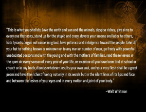 ... Whitman...some of his words from the preface of the book 